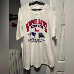 Vintage 2004 NFL Super Bowl XXXVIII Patriots Vs Panthers T Shirt Size Men’s XL